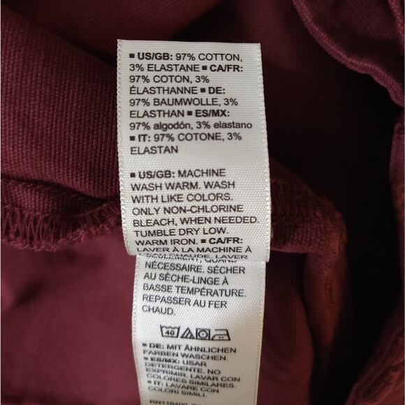 L Goodthreads Mens Shorts Burgundy Dark Wine Red Canvas Casual NWOT Waist 30 x 9 - Picture 8 of 8